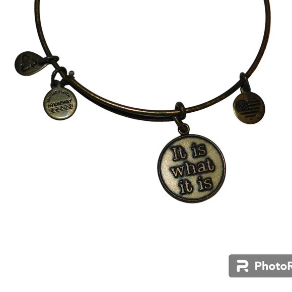 Alex And Ani Bangle Bracelets Initial C, Garnet Birthstone, It Is What It Is - Picture 5 of 9